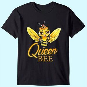 Queen Bee Crown Honey Bee Hive Cute Beekeeping Graphic Gift Style T-Shirt 181